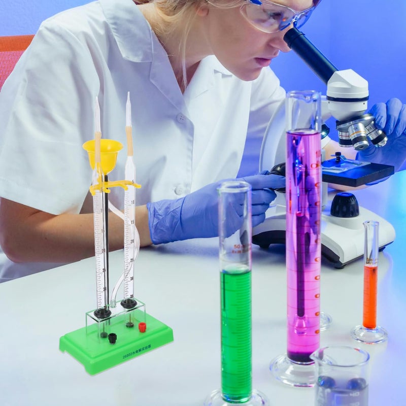 KICHOUSE Water Electrolysis Experiment Device Teaching Kit for Home School and Laboratory Use Demonstrating Oxygen and Hydrogen Production Electrolyzer Apparatus - Image 3